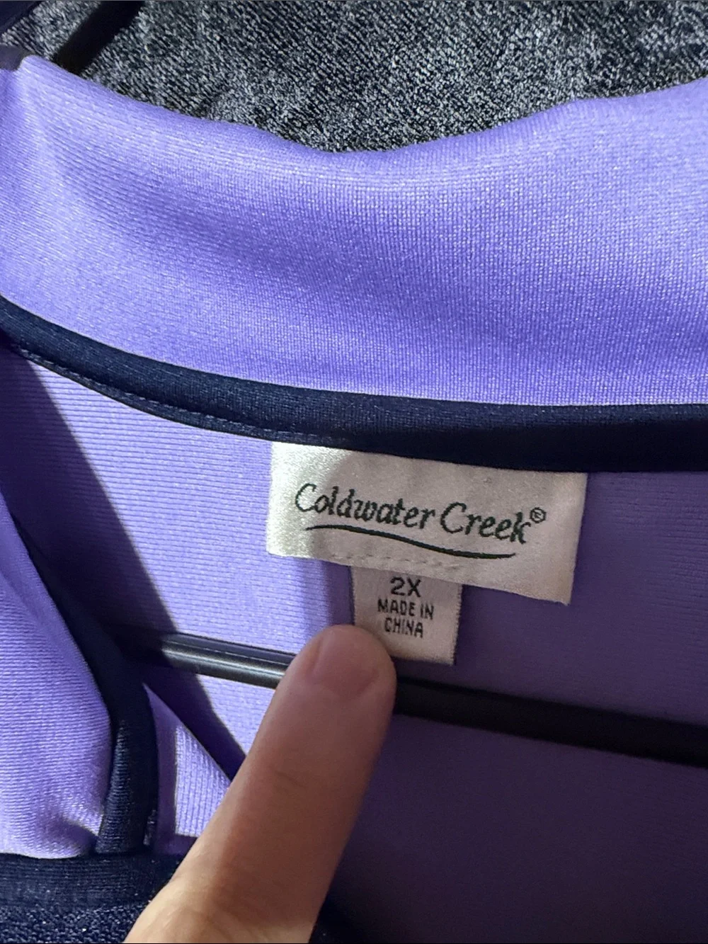 Coldwater Creek Lavender Zip-Front Active Jacket with White Trim
